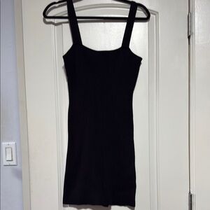 Black Ribbed Sleeveless Dress